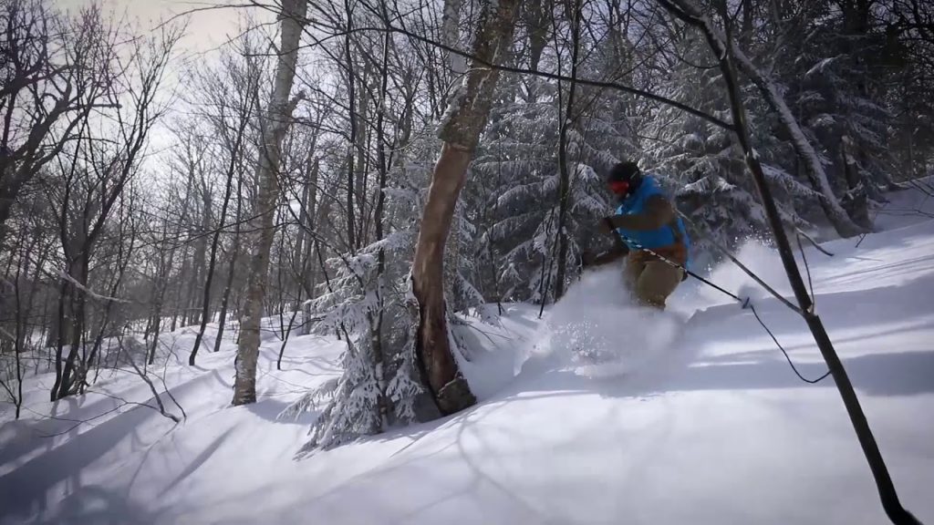 Skier in Fresh Snow - Killington Vermont
