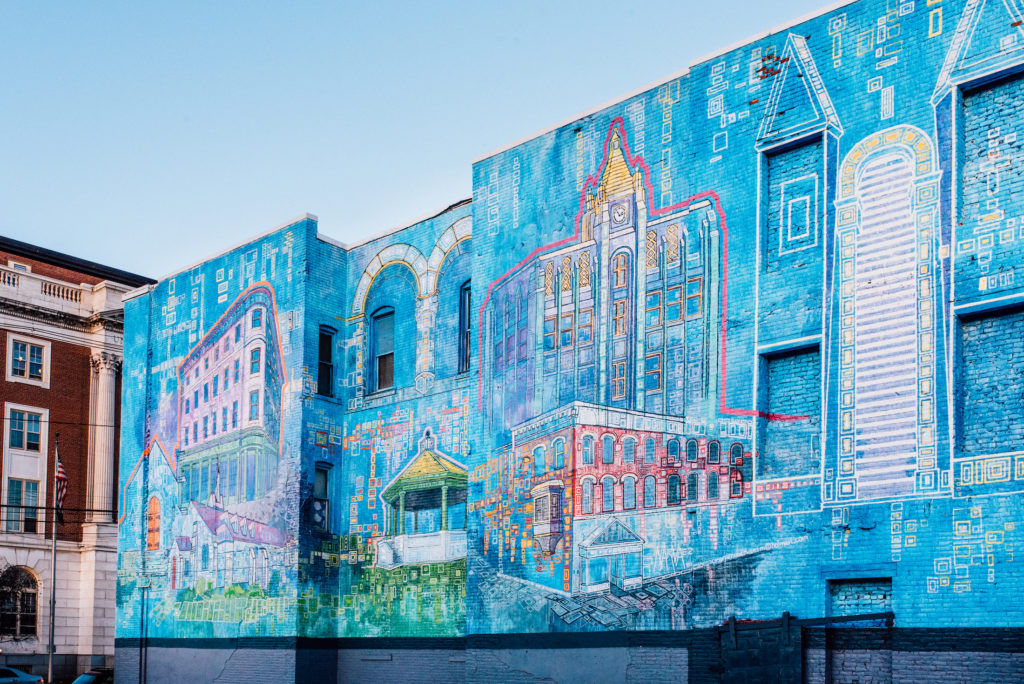 Blue Outdoor Mural Downtown Rutland - Affordable Things To Do