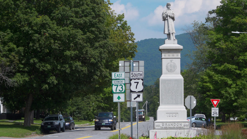 Brandon frame Maple Monument in Brandon Vermont