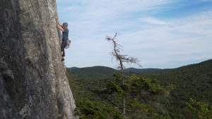 Man Rock Climbing Near Mendon Vermont