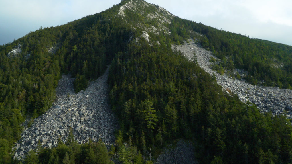 Wellingford. Rocky Mountain with Evergreen Trees in Wallingford, Vermont