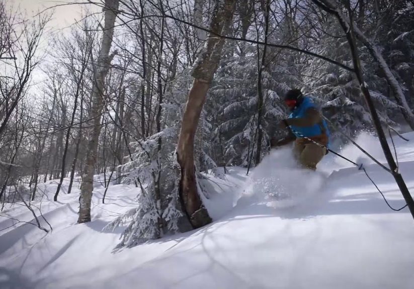 Skier in Fresh Snow - Killington Vermont