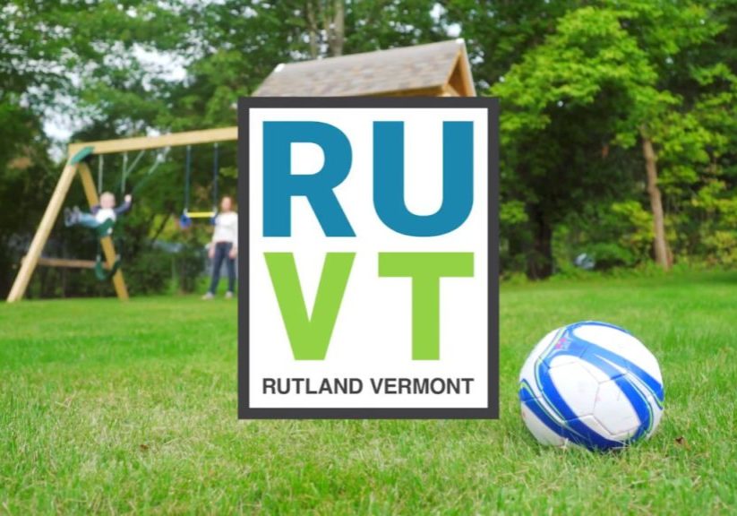 RUVT Real Rutland Badge with Soccer Ball - Rutland, A Great Place To Raise a Family