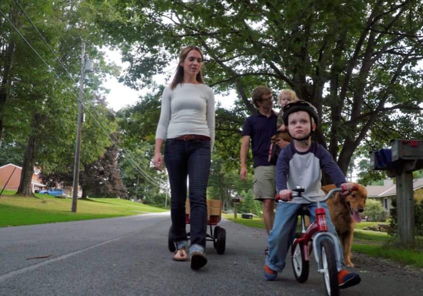 Mother Father and Two Kids Biking - Raising a Family in Rutland County